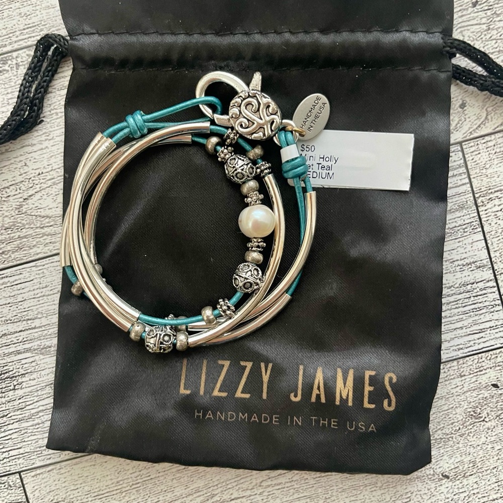 Lizzy James Silver and Turquoise Bracelet